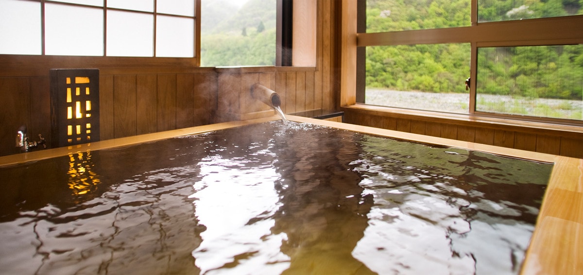 All rooms include a free-flowing hot spring open-air bath for the ultimate relaxation